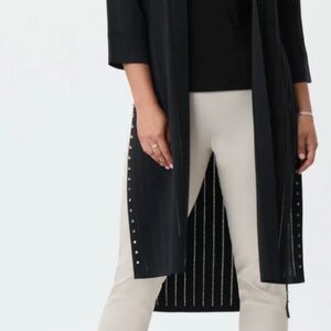 Joseph Ribcoff Light Long Silky Rib Knit Open Front Cover Up. NWOT. Size Small